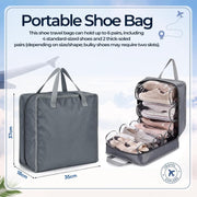 Travel Shoe Bag for 6 Pairs - Grey