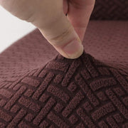 Elastic Jacquard Chair Cover Stretch Removable Washable (Dark Brown)