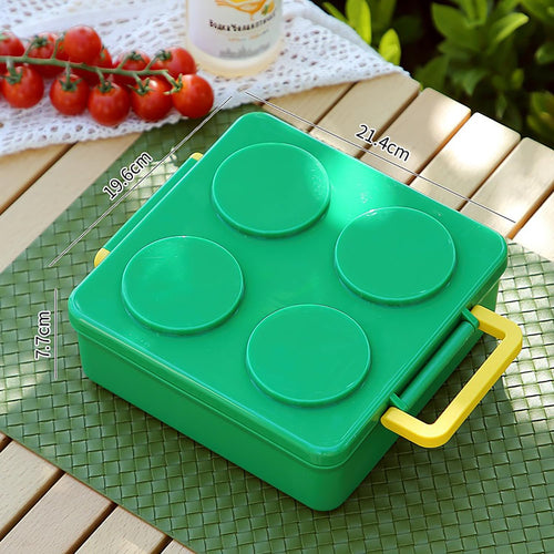 1800ml Building Block Bento Lunch Box with 300ml Bowl & 3 Compartments