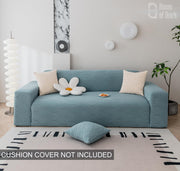 Universal Jacquard Leaf Texture Fabric Sofa Cover(Light Blue)