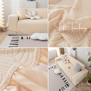 Universal Jacquard Leaf Texture Fabric Sofa Cover (Beige)