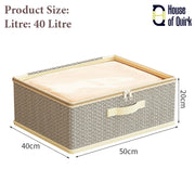 Non-Woven Fabric Zipper Storage Box (Grey Pattern)
