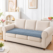 Ridge Plush Sofa Mat Design - Charcoal Soft Plush Fabric