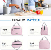 Insulated Lunch Bag for Women, Reusable Tote with Shoulder Strap
