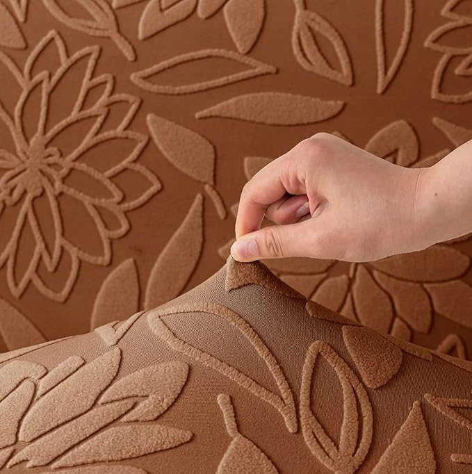Universal Jacquard Waterproof Camellia Fabric Sofa Cover (Camel)