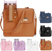 Crossbody Tumbler Holder with Purse Compartment