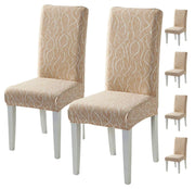 Elastic Chair Cover (Beige Wavy)