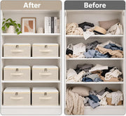Linen Storage Box with Zipper - Off-White
