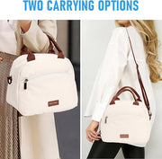 Insulated Lunch Bag for Women, Reusable Tote with Shoulder Strap