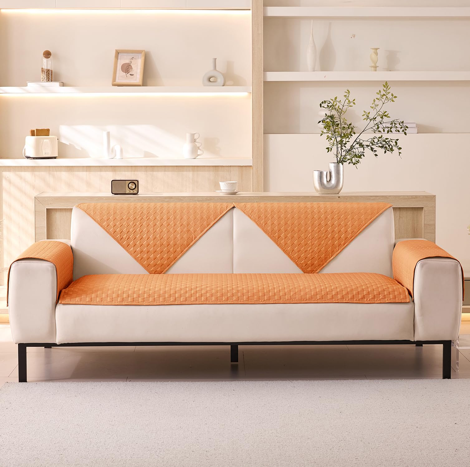 Luxury Waterproof Sofa Cover 1/2/3/4/5 Seater (Tan)