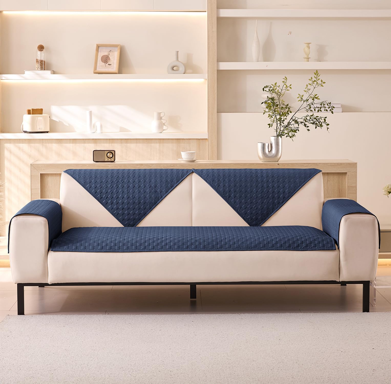 Luxury Waterproof Sofa Cover 1/2/3/4/5 Seater (Navy)