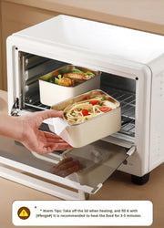 304 Stainless Steel Bento Box – 3 Leakproof Containers with Insulated Carry Case (Beige)