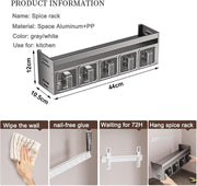 5 Slot Condiment Rack Holder, Wall Mounted Spice holder