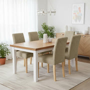 Stylish Jacquard Dining Chair Cover – 220 GSM Stretch Fabric,(Khaki)