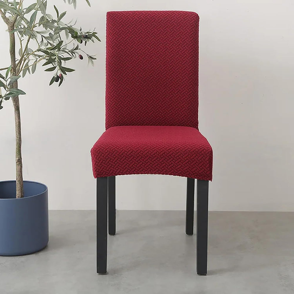 Elastic Jacquard Chair Cover Stretch Removable (Maroon)