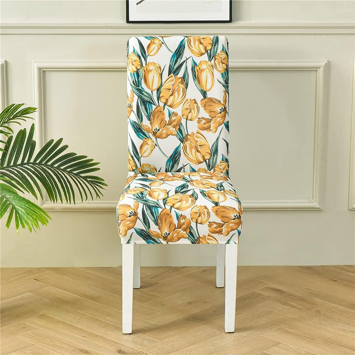 Elastic Chair Cover (Orange Tulip)