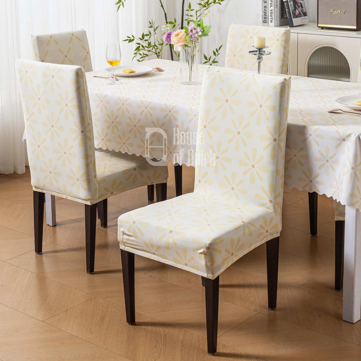 Dining Table Cover Waterproof (1 Table Cover + 6 Chair Cover)