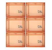 Shoe Organizer Large Shoe Boxes with Magnetic Door, Clear Stackable Plastic (Beige)