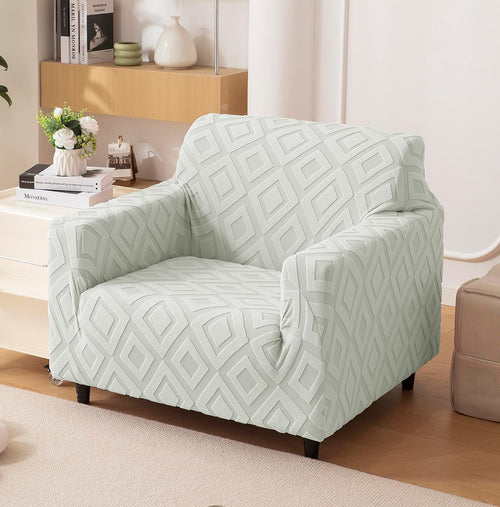 Jacquard Fabric Diamond Texture Sofa Cover 220 GSM (Smoke)