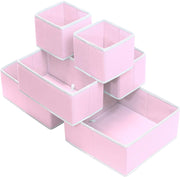 Set of 6 Foldable Storage Box Drawer Divider Organizer Basket Bins