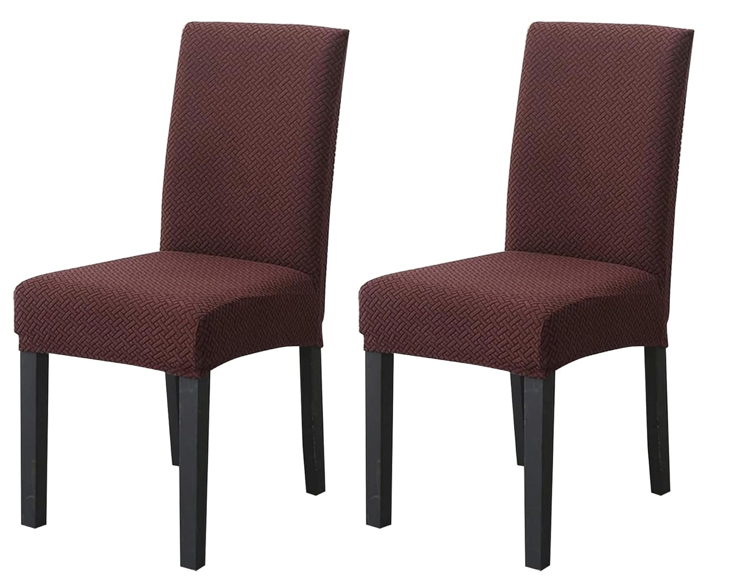 Elastic Jacquard Chair Cover Stretch Removable Washable (Dark Brown)