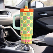 1200ML Stainless Steel Tumbler with Handle & Pop-Up Lid (Printed)