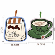 Coffee Shaped Hanging Towels Soft Coral Fleece Hand Towels (Set of 2)
