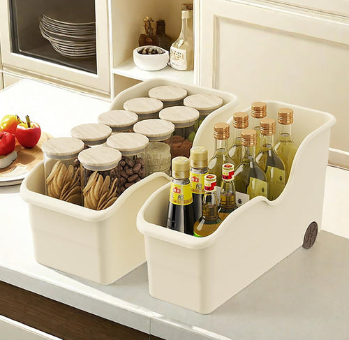 Storage Bins for Pantry and Kitchen Cabinet Organize (Pack of 2)