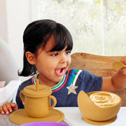 9 Pcs Silicone Baby Feeding Set | Car Divided Plate & Bowl, Spoons, Forks & Bib