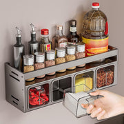 4 Slot Condiment Rack Holder, Wall Mounted & Countertops Organizer