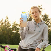 Water Bottle With Straw Bpa Free (Pink/Blue 1.8Litre) - Plastic