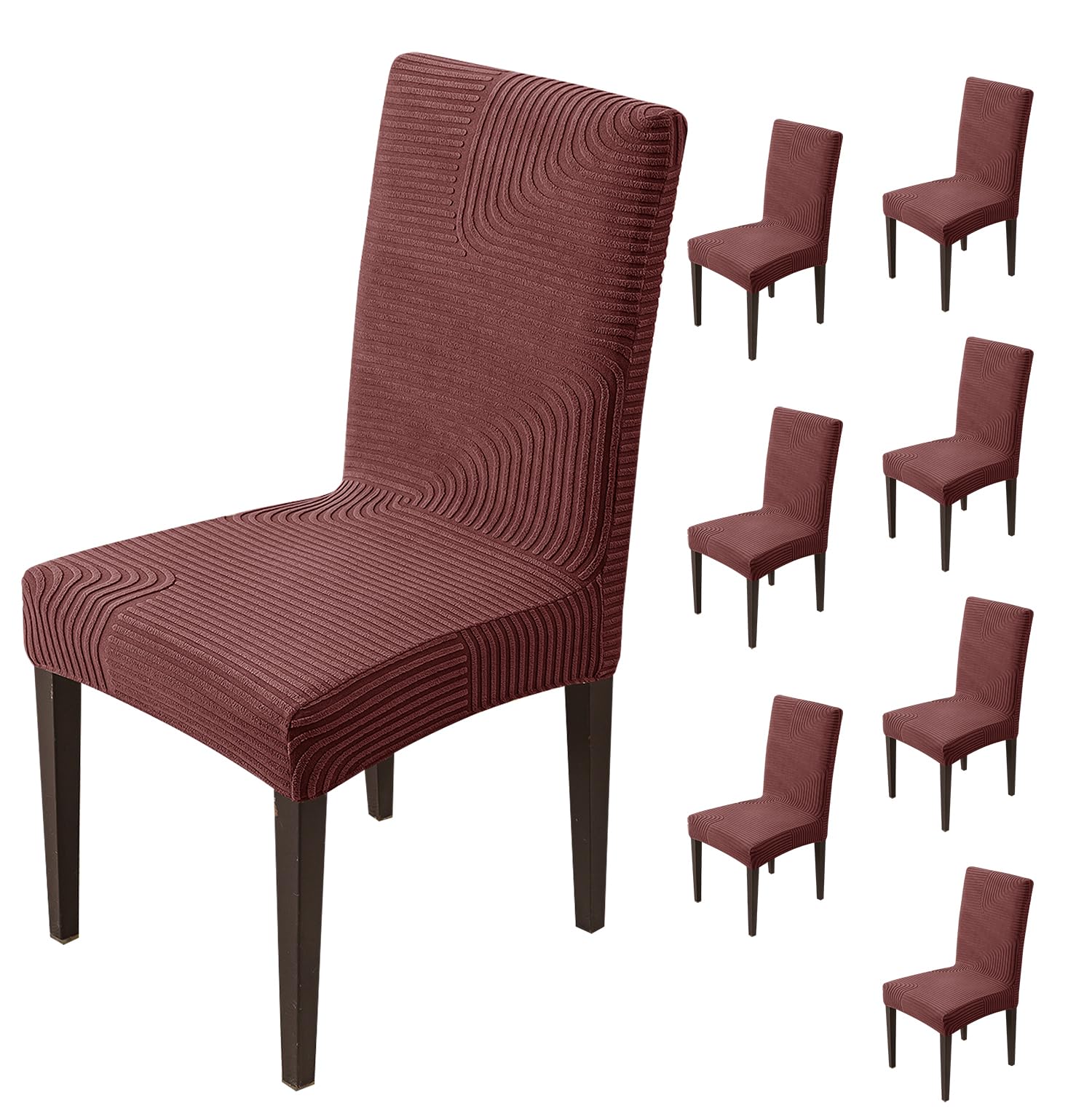 Stretchy Universal Jacquard Waterproof Sapphire Chair Cover (Maroon)
