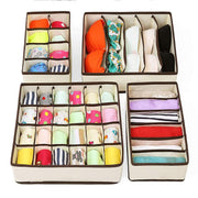 Set of 4 Foldable Storage Box Drawer Divider