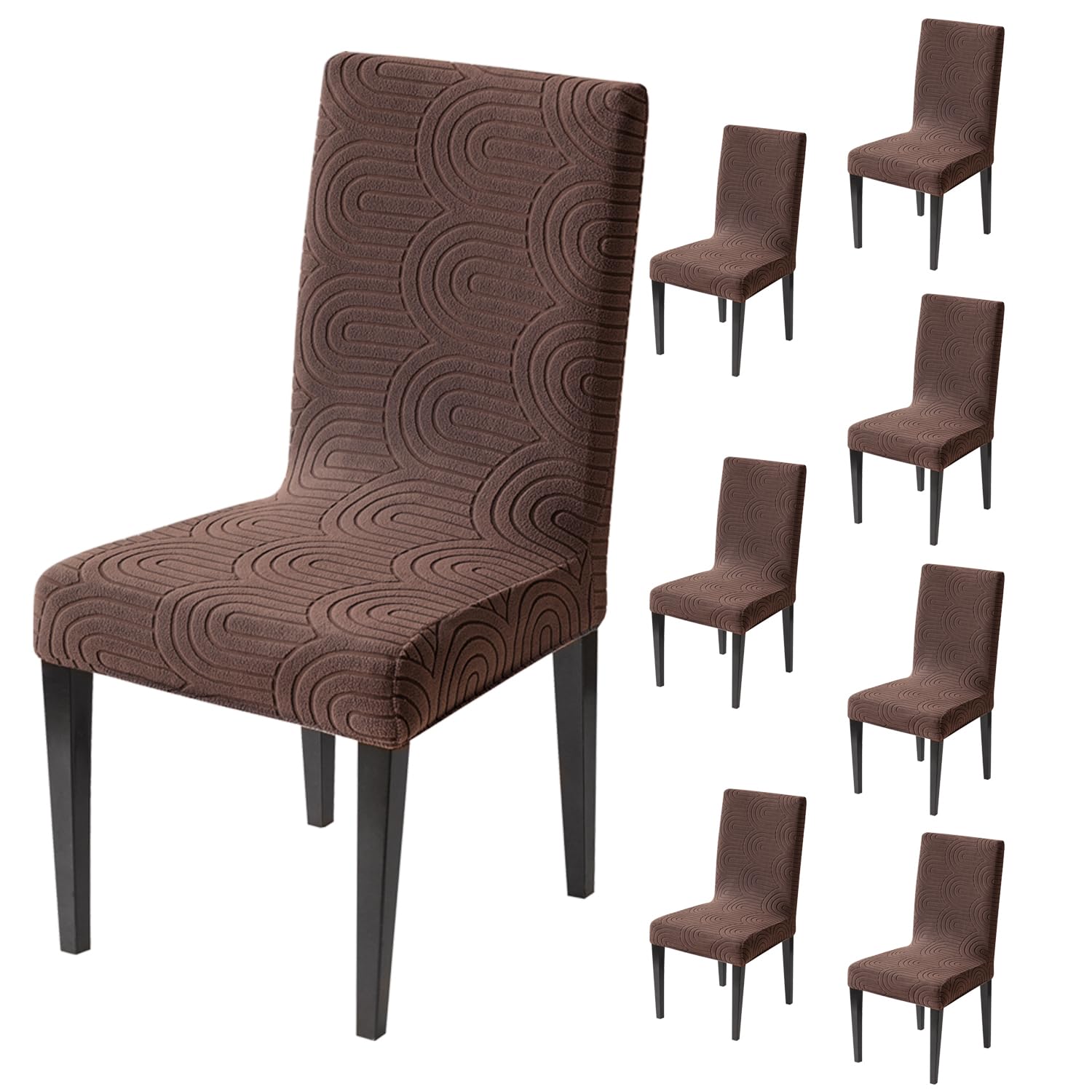 Premium Stretch Chair Cover – 220 GSM Jacquard Fabric (Brown)