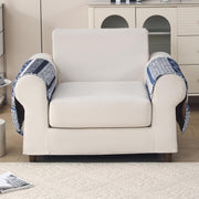 'Aura Petal Series' Quilted Sofa Mat Printed – Anti Slip (Boho Navy)