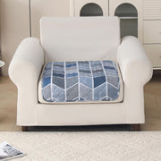 'Aura Petal Series' Quilted Sofa Mat Printed – Anti Slip (Hexa Blue)