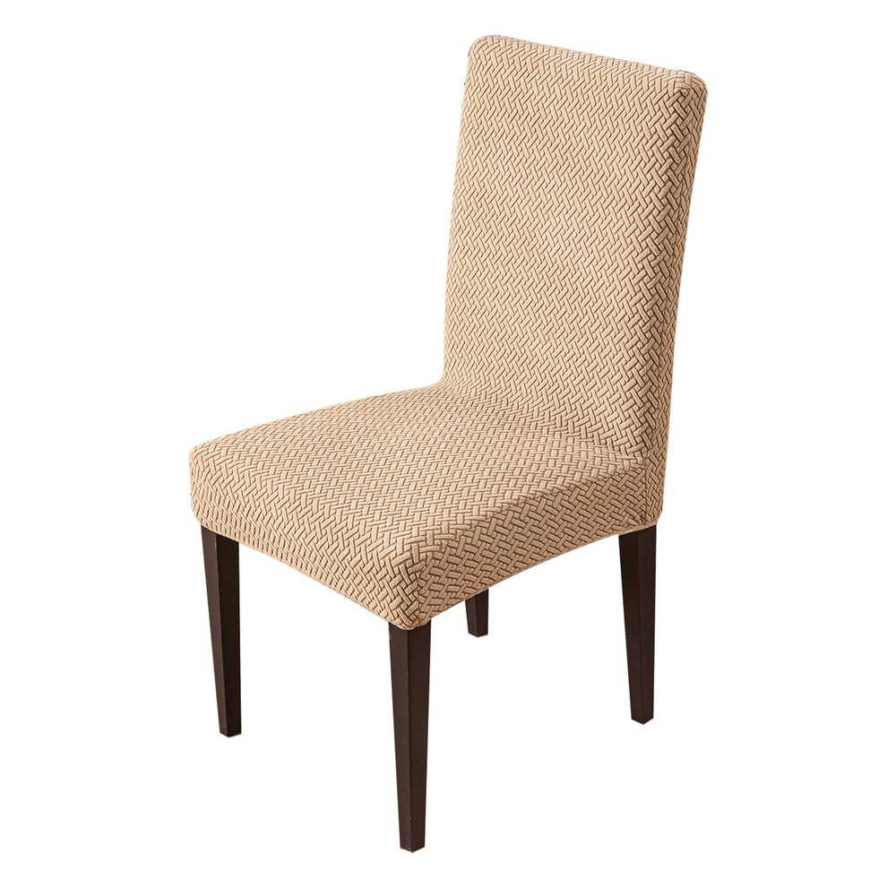 Elastic Jacquard Chair Cover Stretch Removable (Khaki)