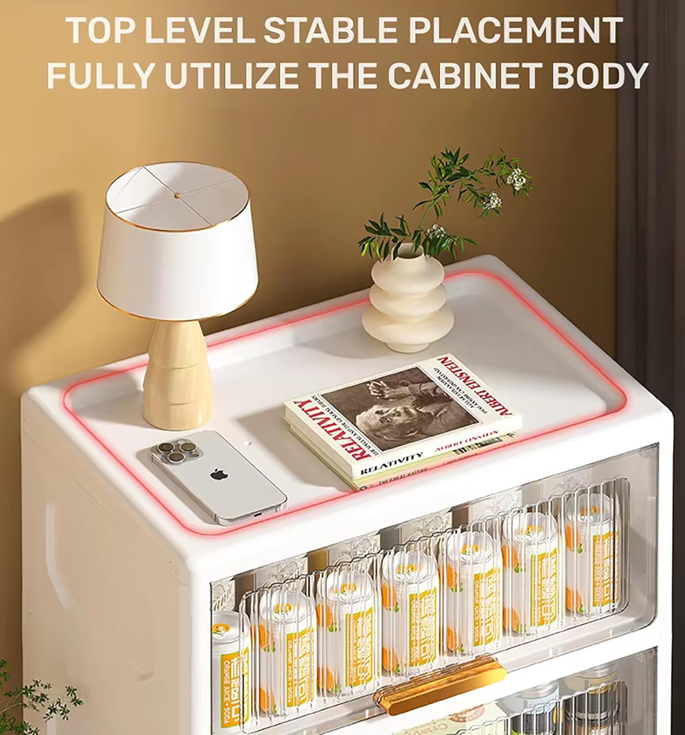 Bathroom Storage Cabinet – Freestanding Organizer with Drawers & Shelf (White,6 Layer 50CM)