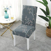 Elastic Chair Cover Stretch Removable Washable (Branch Grey) Polyester