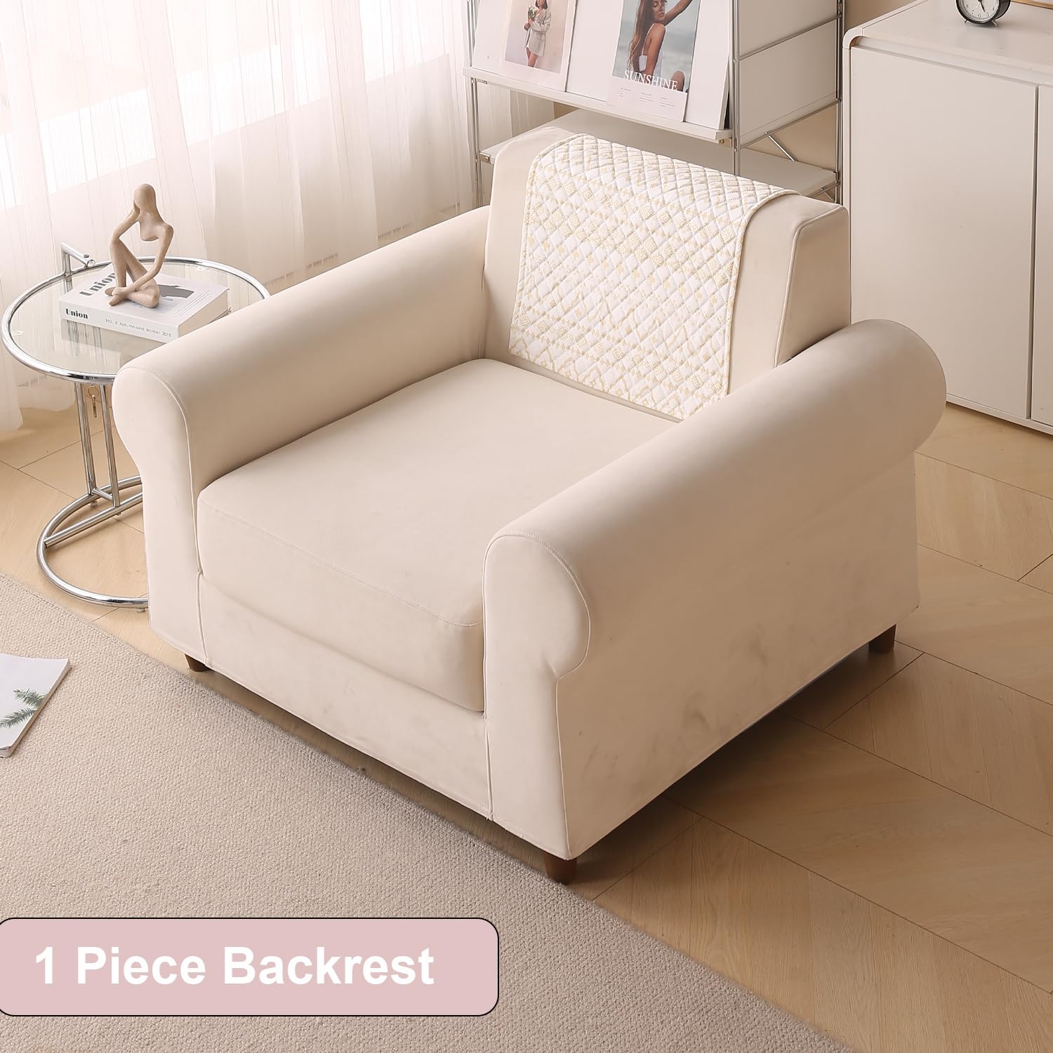 Printed Sofa Cover for Indian Sofa Set Quilted, Washable & Durable (Sandwave)