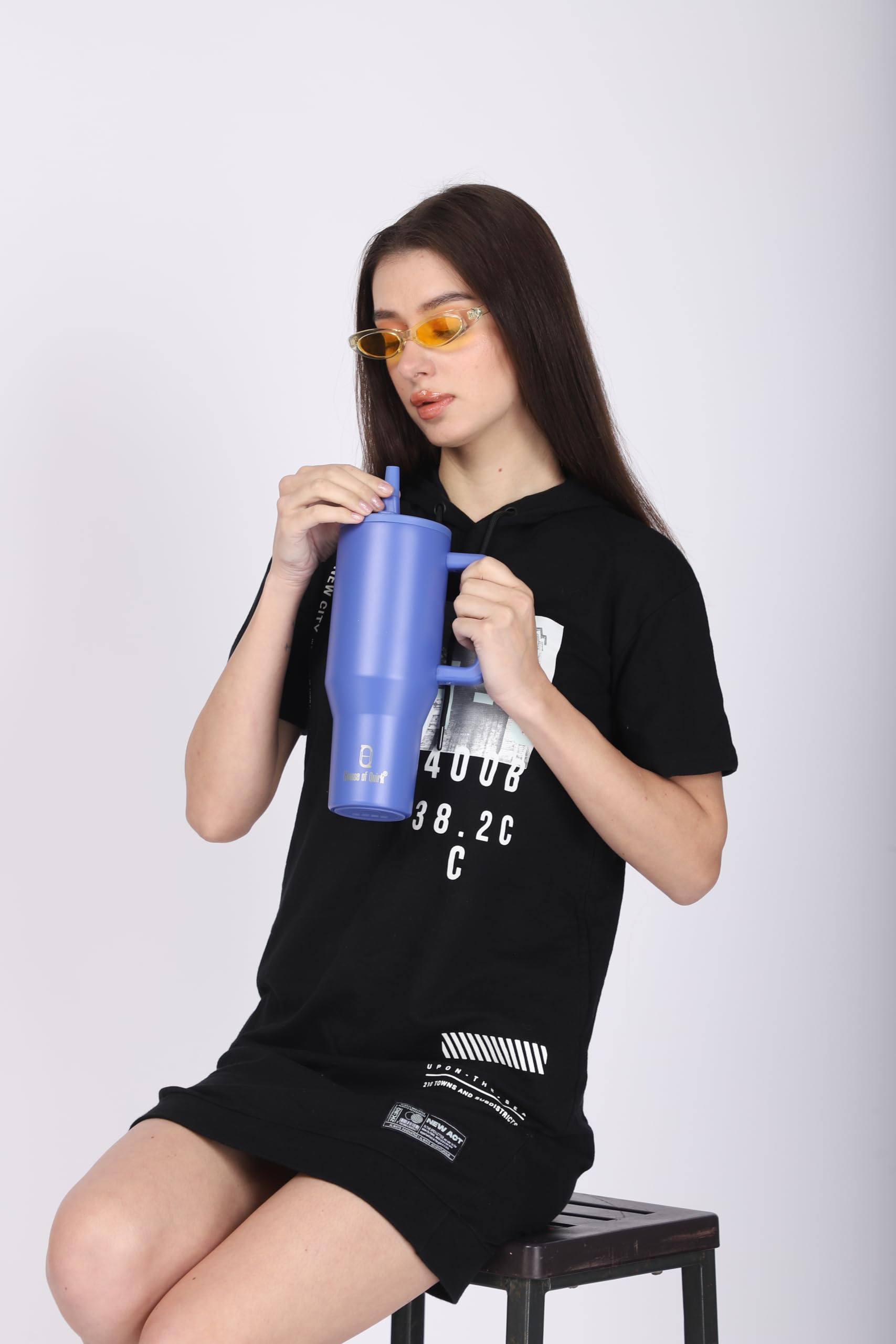 1200ML Tumbler with Handle & Simple Flip Straw