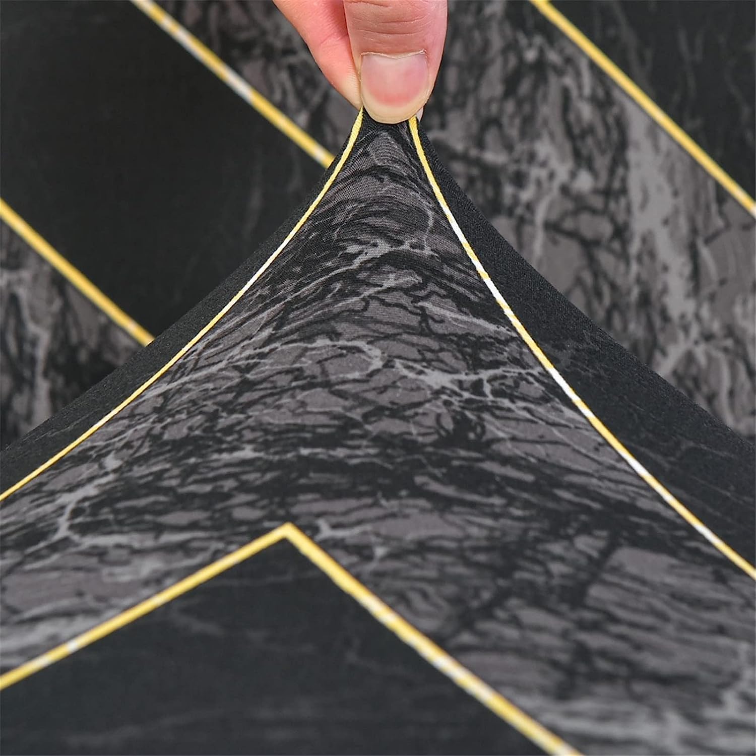 Recliner Slipcover 4 Pieces Chair Covers with Side Pocket Black Trellis