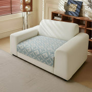 Lumen Series Chenille Jacquard Couch Cover – Quilted Non-Slip Washable Sofa (Blue)