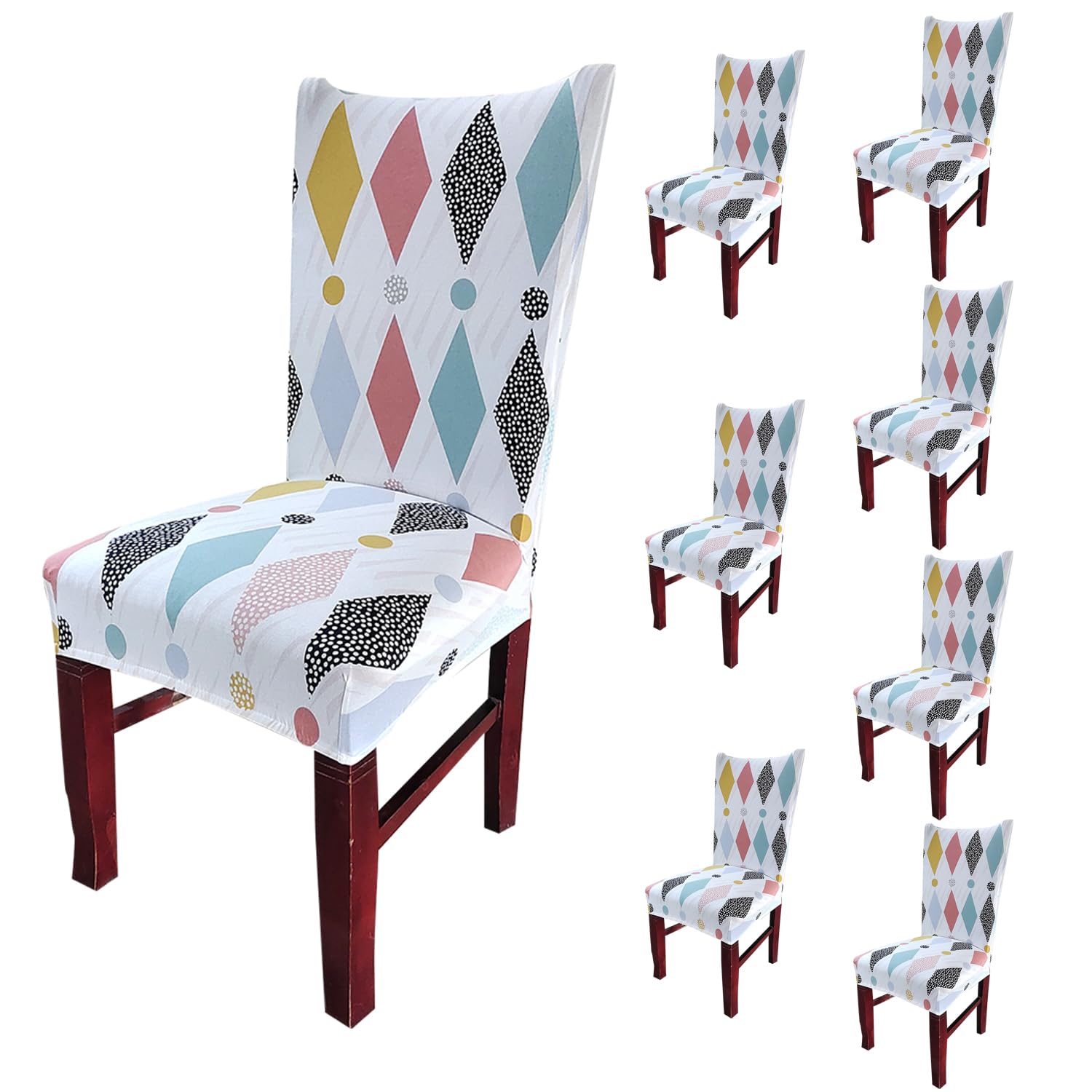 Elastic Chair Cover Stretch Removable Washable (White)