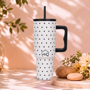 1200ML Stainless Steel Tumbler with Handle & Lid, 2 Straws