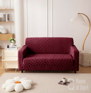 Jacquard Fabric Diamond Texture Sofa Cover 220 GSM (Maroon)