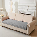 3D Striped Rabbit Plush Soft Sofa Mat Anti-Slip Fuzzy Plush- Grey