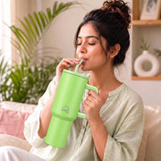 Stainless Steel Vacuum Tumbler with Straw and Lid & Handle - (1200 ML) (Solid colors)