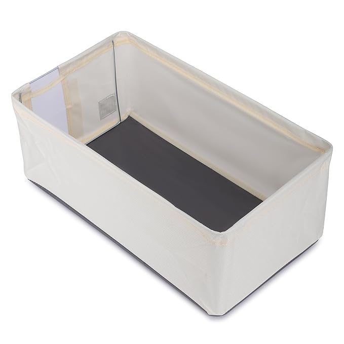 Oxford Cloth Storage Bins Closet & Wardrobe Shelves (Small Beige)