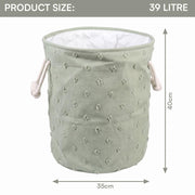 Pom Pom Round Laundry Basket